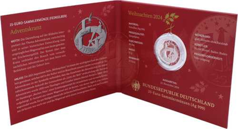 Deutschland-25 Euro- 2024-AGpp-Adventskranz-RS