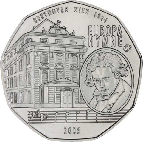 Österreich-5 Euro-2005-AGstgl-Beethoven Europa Hymne-RS