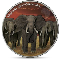 Ghana 5 Cedis 2013 Elephantenherde FARBE