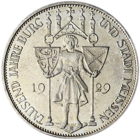 Jäger-338-Weimarer-Republik-3-Reichsmark-1929-bfr-Mzz-E-Meißen-I