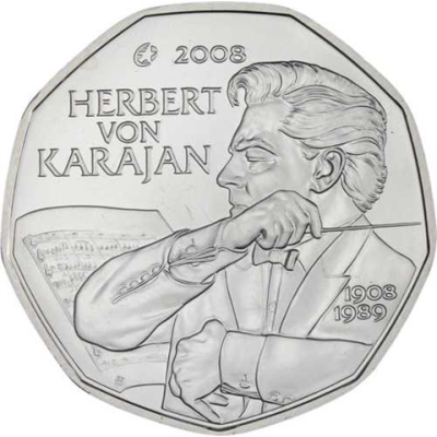 Österreich-5 Euro-2008-AGstgl-H.Karajan-RS