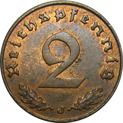 Drittes Reich 2 Reichspfennig 1936 - 1940, Jäger 362