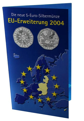 Österreich-5-Euro-2004-AGstgl-EU-Erweiterung-Folder-Blister