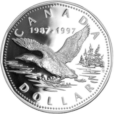 Kanada-1Dollar-1997-AgPP-Loon-Seetaucher-vs3-gs