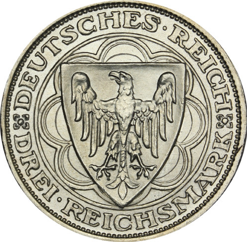 Deutsches Reich 3 Reichsmark 1927 Universität Tübingen, Jäger 328