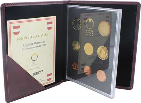 Österreich-3,88Euro-PP-2005-Kurssatz-Etui