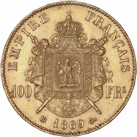 Frankreich-100Francs-AUVZ-Napoleon-mitt-Kranz-RS