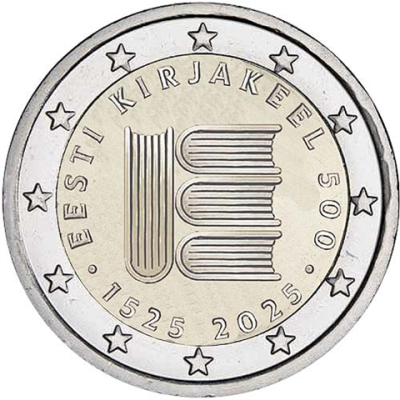 Estland-2Euro-2025-500-Jahre-Estnische-Schriftsprache-RS