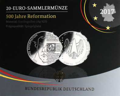 BRD 20 Euro 2017 Silber PP 500 Jahre Reformation