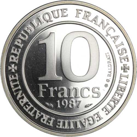 Frankreich-10Francs-1987-AGpp-MillenaireCapetien-RS