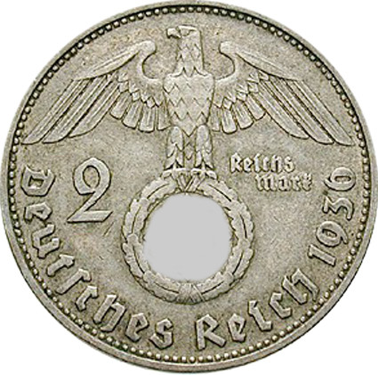 Drittes Reich 2 Reichsmark 1936 - 1939 Paul von Hindenburg, Jäger 366