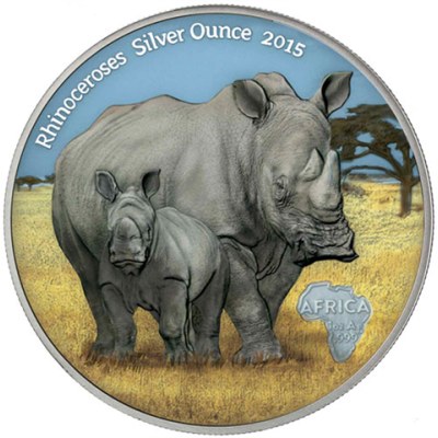 Kongo-1000-Francs-2015-Nashorn-mit-Baby-FARBE1