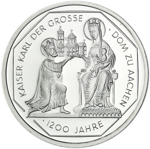 Deutschland 10 DM Silbermünze 2000 Karl der Grosse - Dom zu Aachen