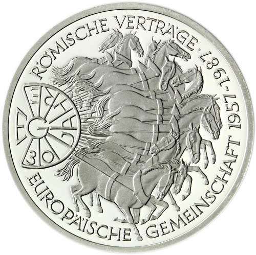 Deutschland 10 DM Silber 1987 Römische Verträge - 30 Jahre EG