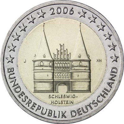 Deutschland 2 Euro 2006 bfr. Holstentor Lübeck Mzz. J