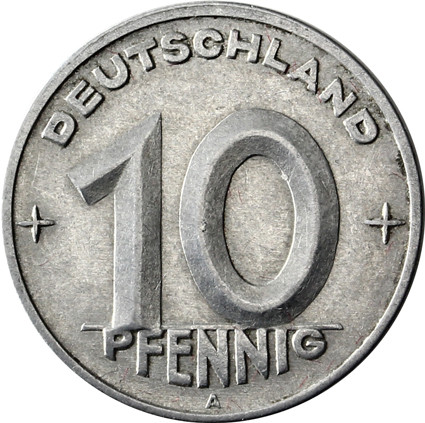 J.1503 DDR 10 Pfennig 1948 Mzz. A - Erste DDR-Groschen aus der ersten Münzserie (1948 - 1950)