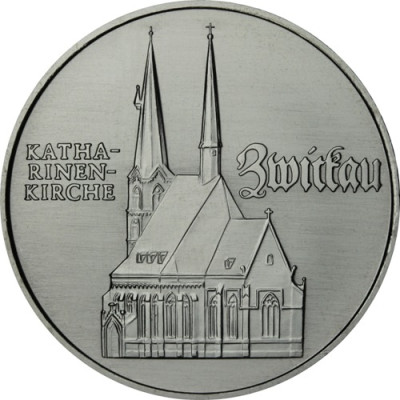 J.1626 - DDR 5 Mark 1989 - Katharinenkirche Zwickau