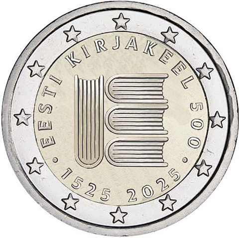 Estland-2Euro-2025-500-Jahre-Estnische-Schriftsprache-RS