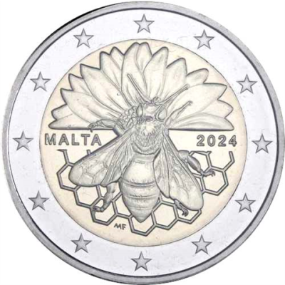 Malta-2-Euro-2024-Stgl-Honigbiene-Coincard-RS