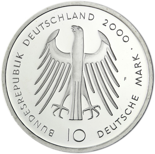 Deutschland 10 DM Silbermünze 2000 Karl der Grosse - Dom zu Aachen