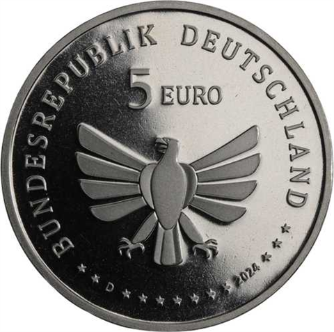 Deutschland-5 Euro-2024-PP-Hirschkäfer-RS