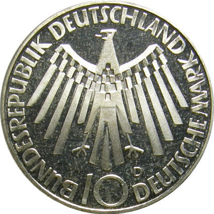 Deutschland-10DM-1972-AGstgl-oly.-StrahelnspiraleDt-RS