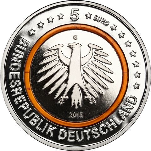 5 Euro Gedenkmünze 2018 Subtropische Zone Polymerring Orange bestellen 