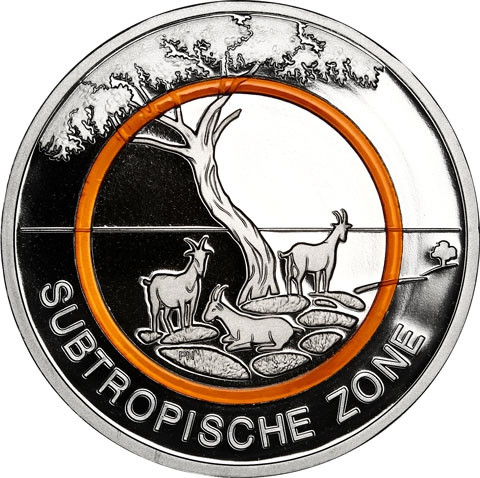 5 Euro Gedenkmünze 2018 Subtropische Zone Polymerring Orange bestellen 