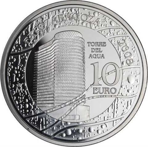 Spanien-10Euro-2007-AGPP-Expo-Wasserturm-Etui