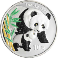 China-10Yuan-2004-AG-Panda-Farbveredelung-FD-VS