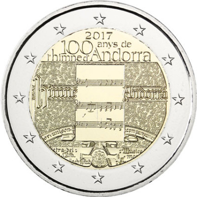 Nationalhymne 2 Euro Gedenkmünze aus Andorra 2017