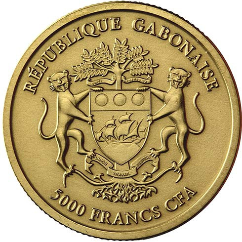 Godmünze-Gabun-lion-gold-ounce