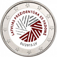 Lettland 2 Euro 2015 bfr. EU Ratspräsidentschaft in Farbe