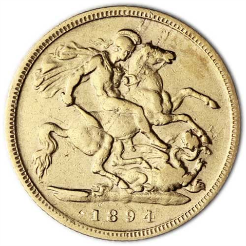 Großbritannien-0,5-Sovereign-1894-Königin-Victoria-mit-Witwenschleier-I