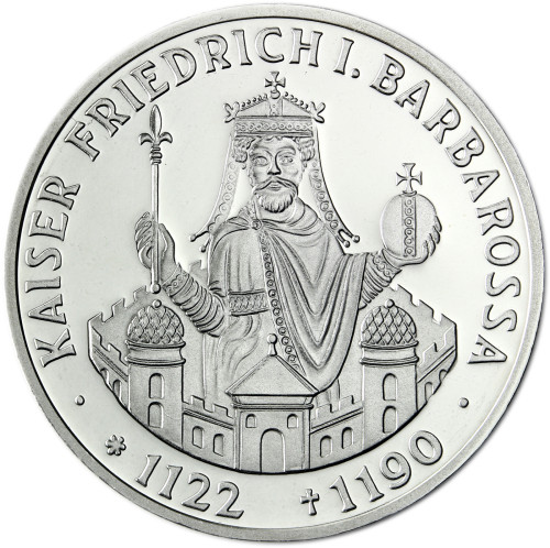 Deutschland 10 DM Silber 1990 Kaiser Barbarossa RS