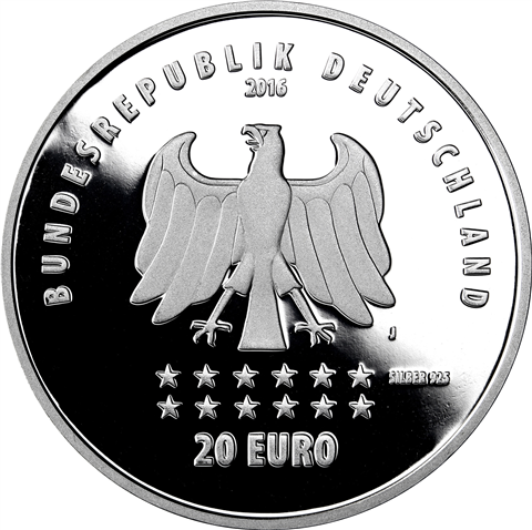 BRD 20 Euro 2016 PP 175 Jahre Deutschlandlied 1