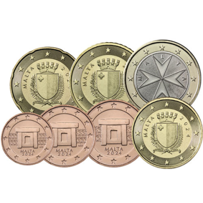 Malta-1,88Euro-2024-Kursmünzen-1Cent-2Euro-RS