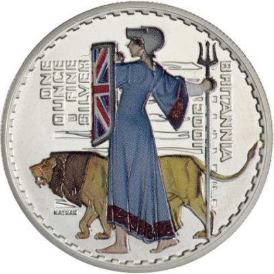 Großbritannien-2 Pfund-2001-AGstgl-Britannia-Farbe-RS